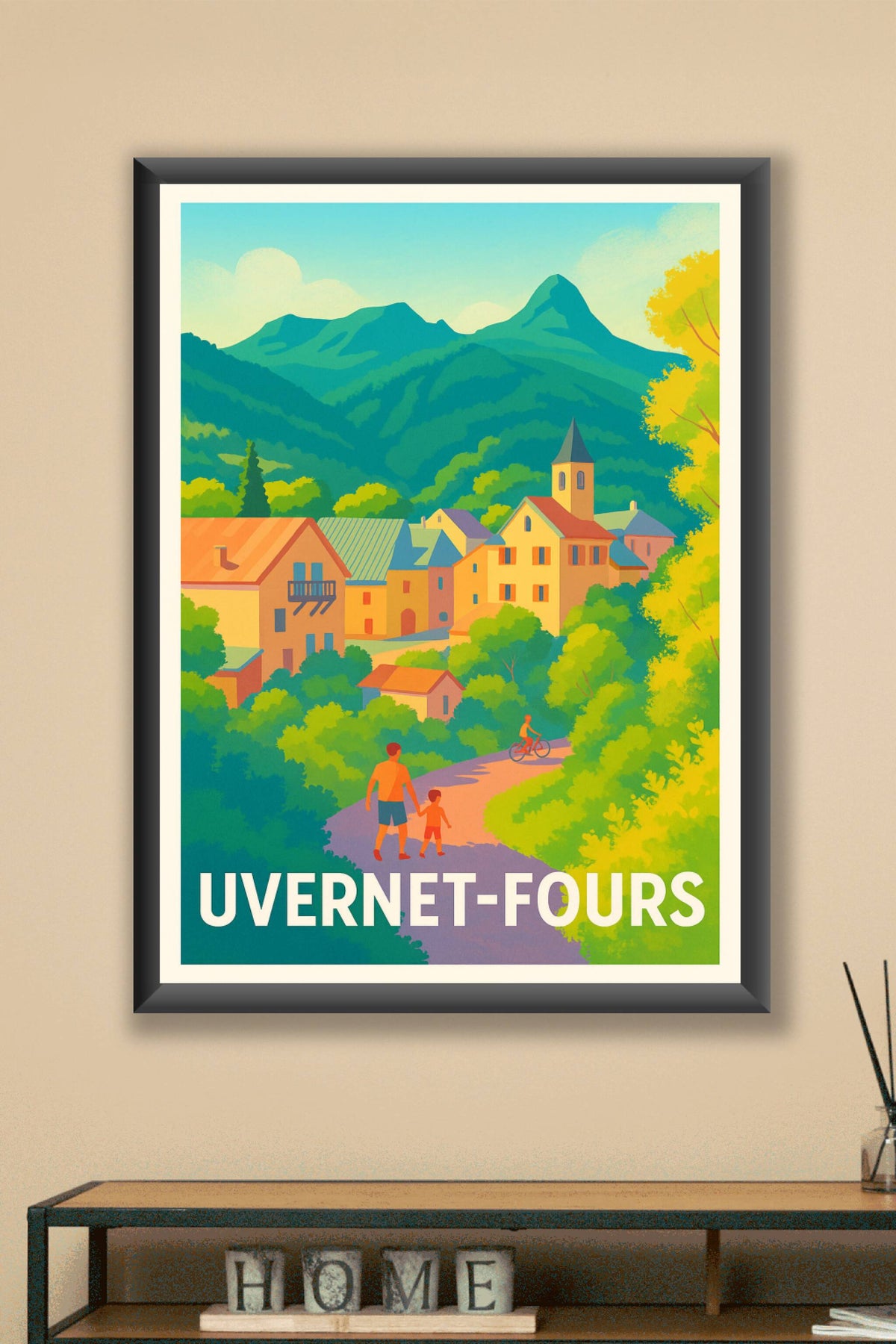 Affiche Uvernet-Fours — Havre de sérénité au pied des Alpes · poster d'art de Uvernet-Fours