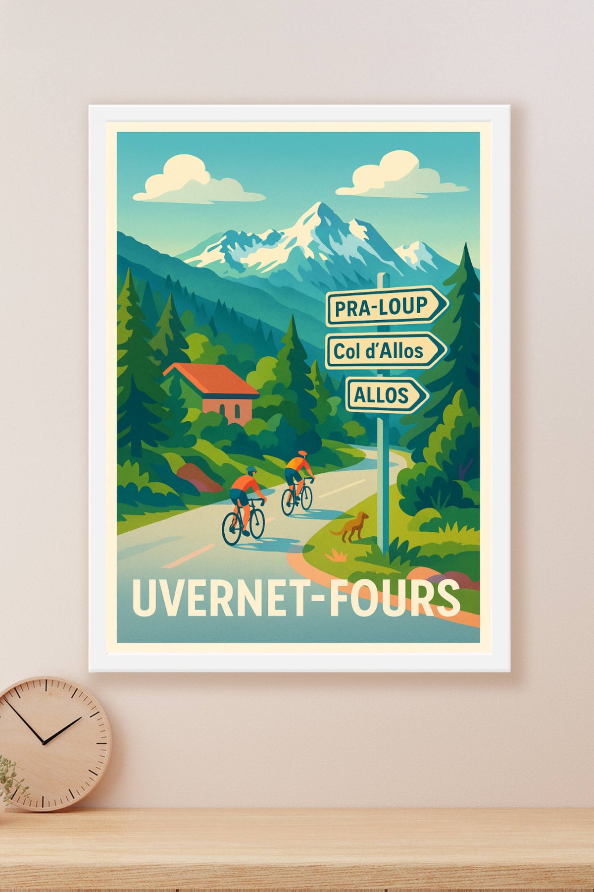 Affiche Uvernet-Fours — Aventure et nature à vélo · poster d'art de Uvernet-Fours