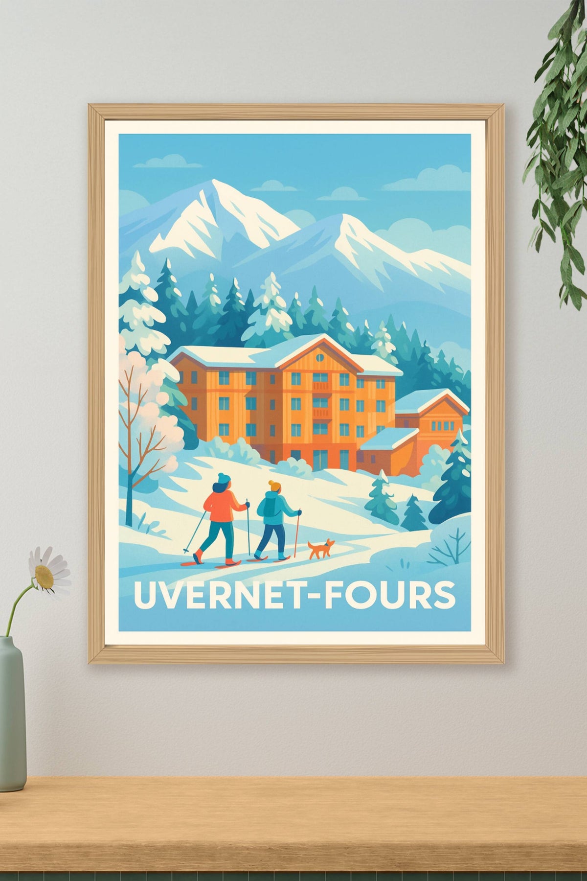 Affiche Uvernet-Fours — Évasion hivernale en montagne · poster d'art de Uvernet-Fours