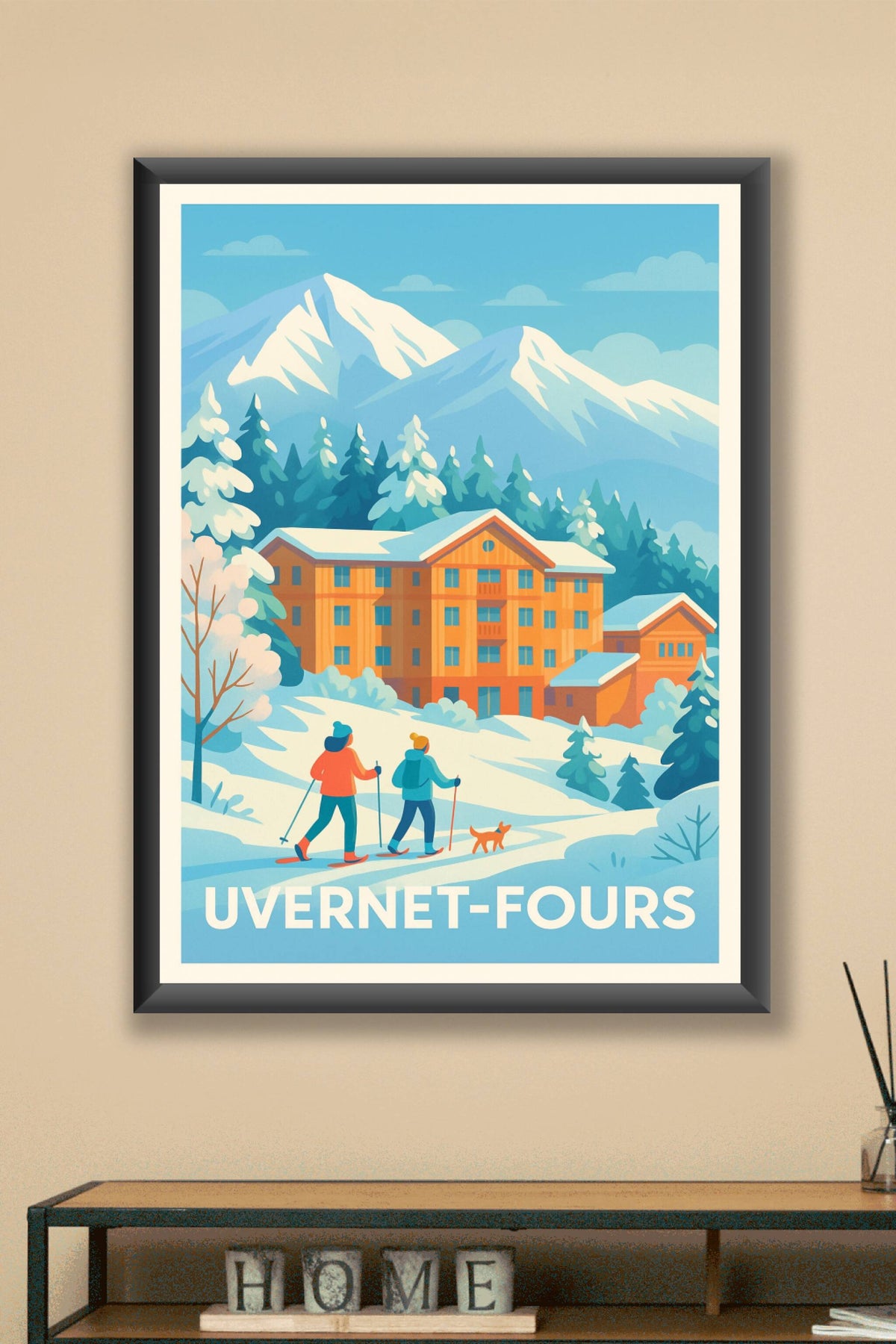 Affiche Uvernet-Fours — Évasion hivernale en montagne · poster d'art de Uvernet-Fours