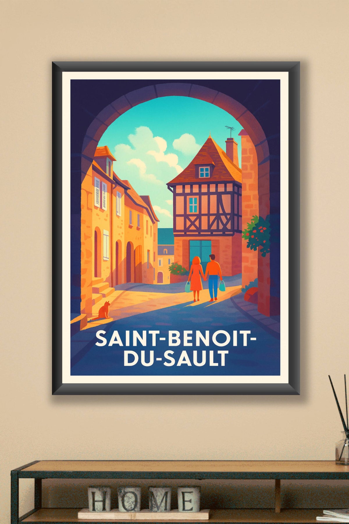 Affiche Saint-Benoît-du-Sault — Charme médiéval envoûtant · poster d'art de Saint-Benoît-du-Sault