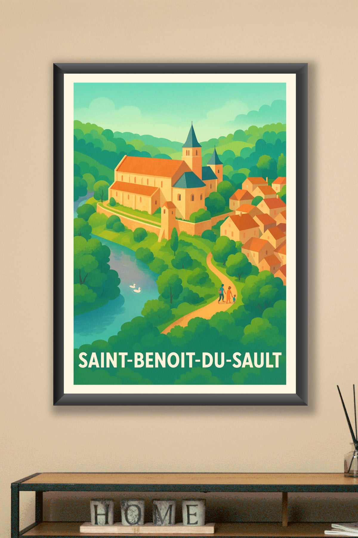 Affiche Saint-Benoît-du-Sault — Charme médiéval et nature préservée · poster d'art de Saint-Benoît-du-Sault
