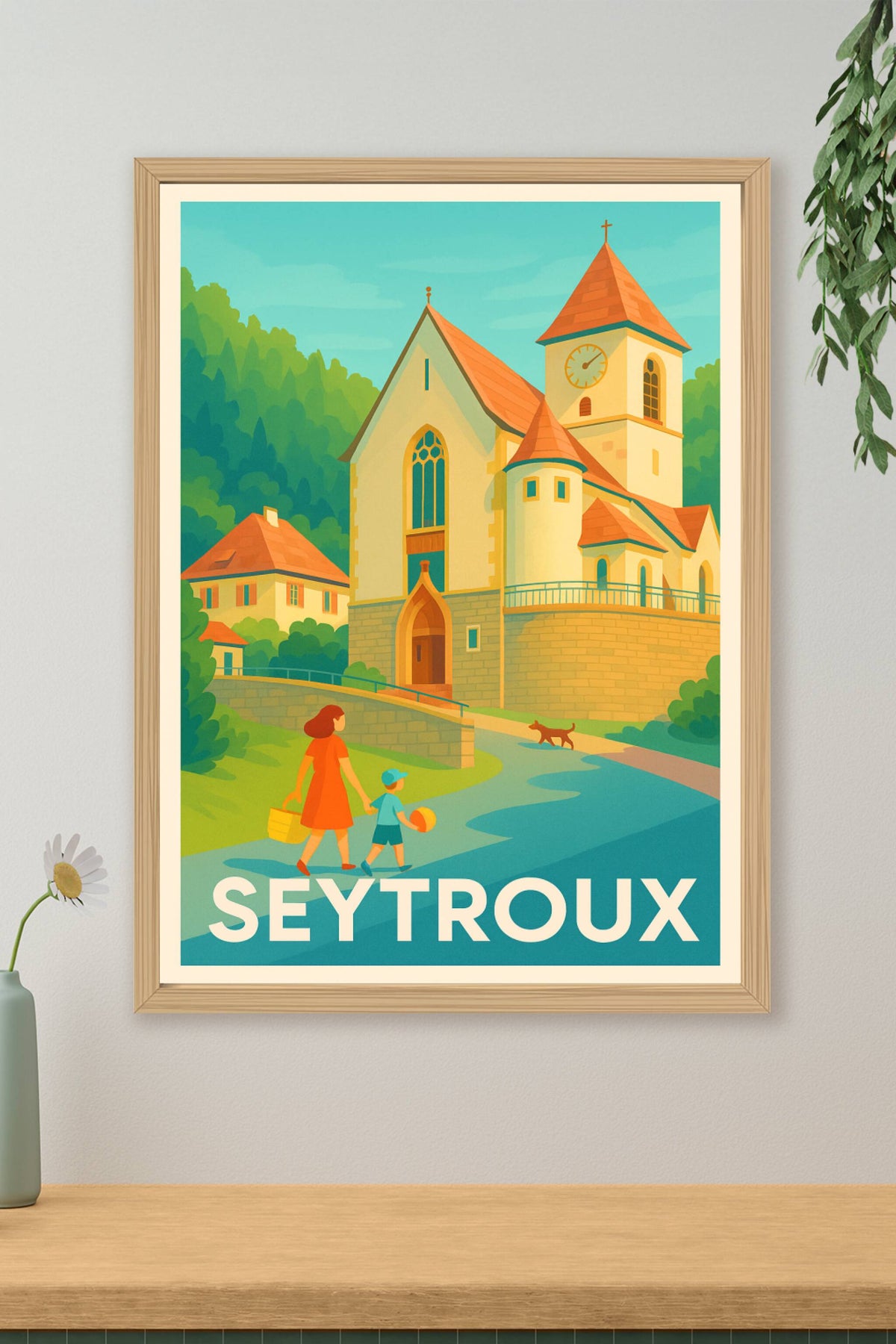 Affiche Seytroux — Charmante promenade au cœur du village · poster d'art de Seytroux