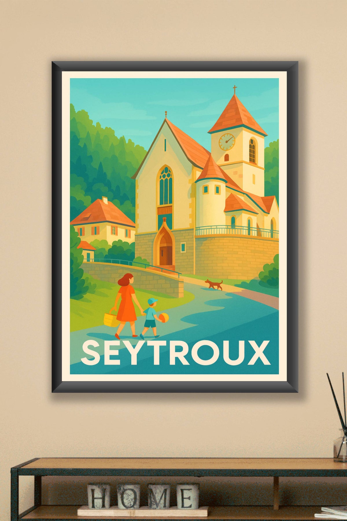 Affiche Seytroux — Charmante promenade au cœur du village · poster d'art de Seytroux
