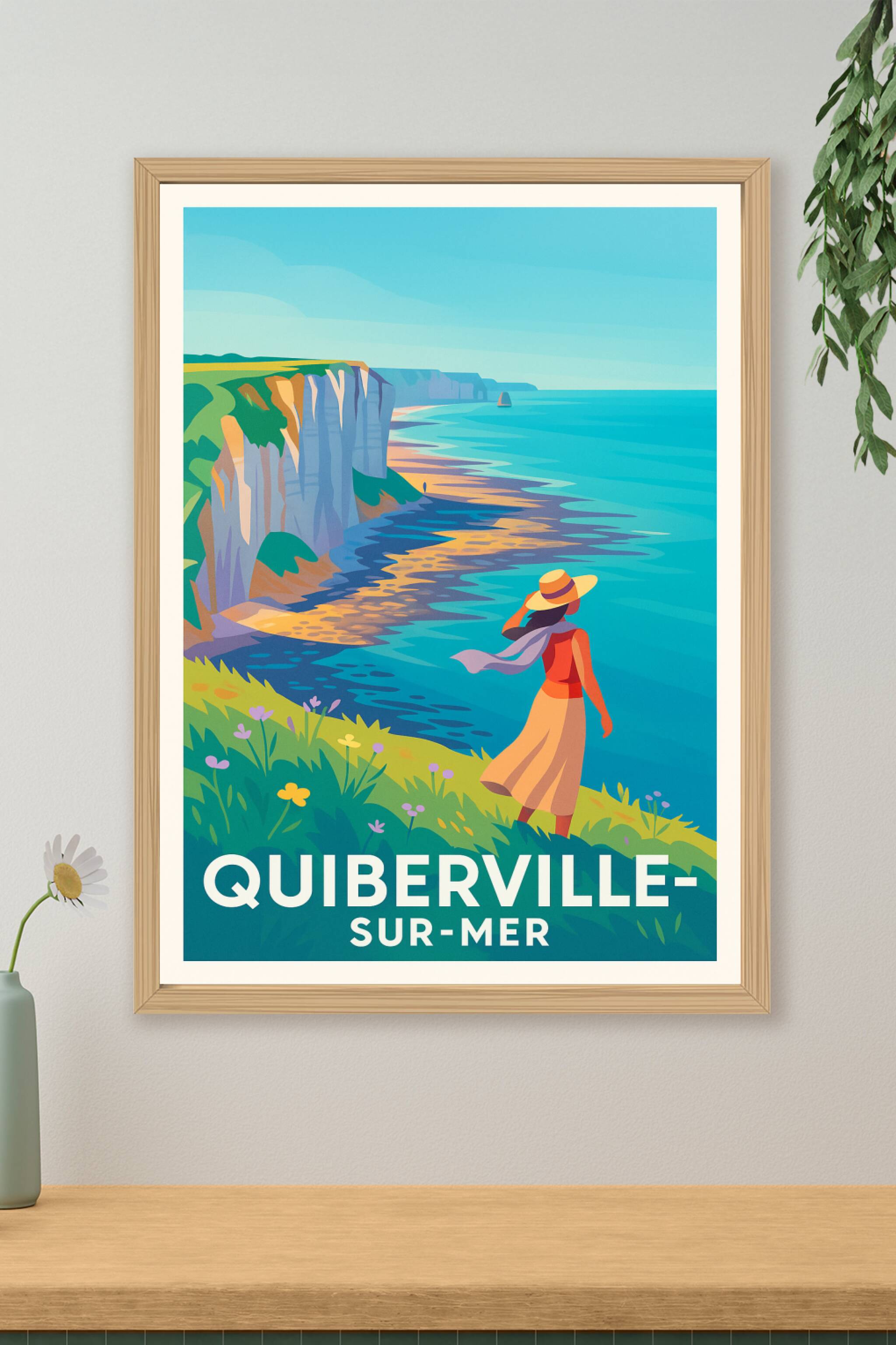 Affiche de Quiberville-sur-Mer - Escapade au bord des falaises normandes