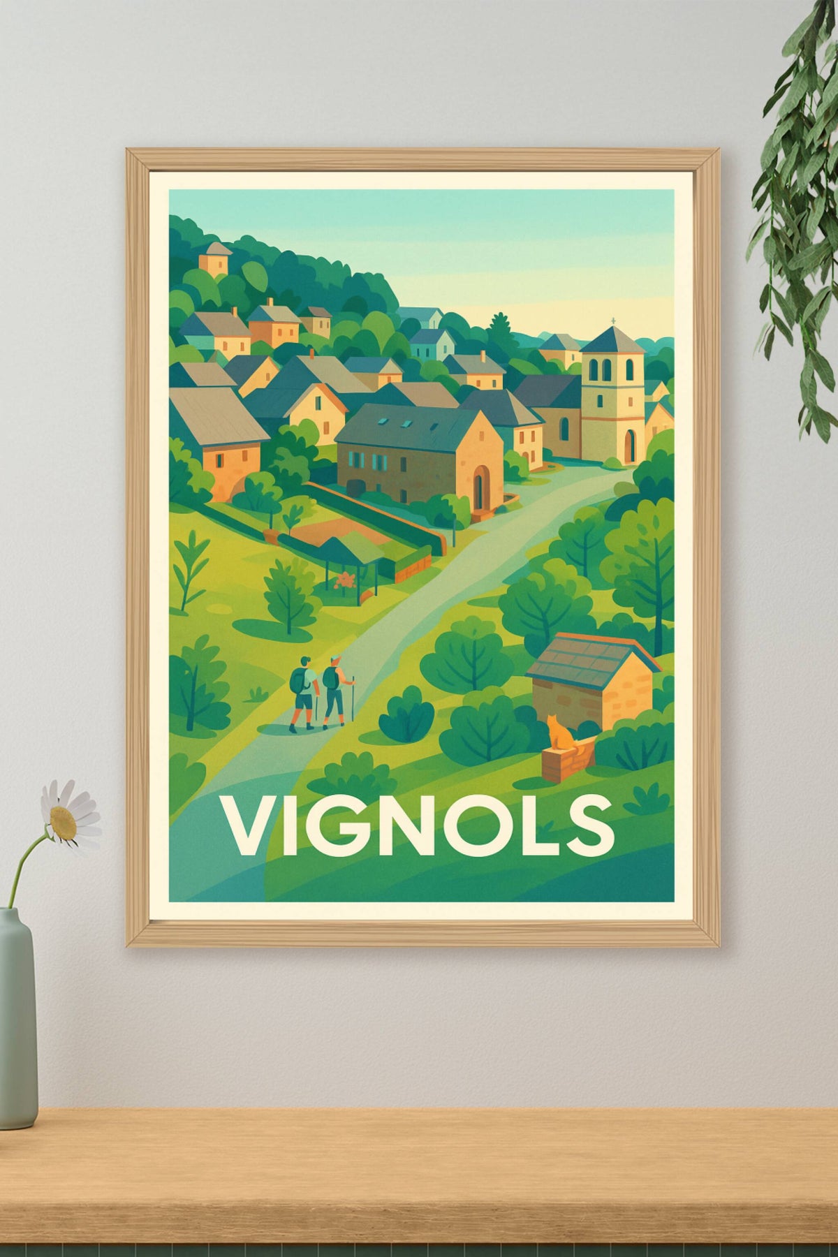 Affiche Vignols — Escapade bucolique au cœur du village · poster d'art de Vignols