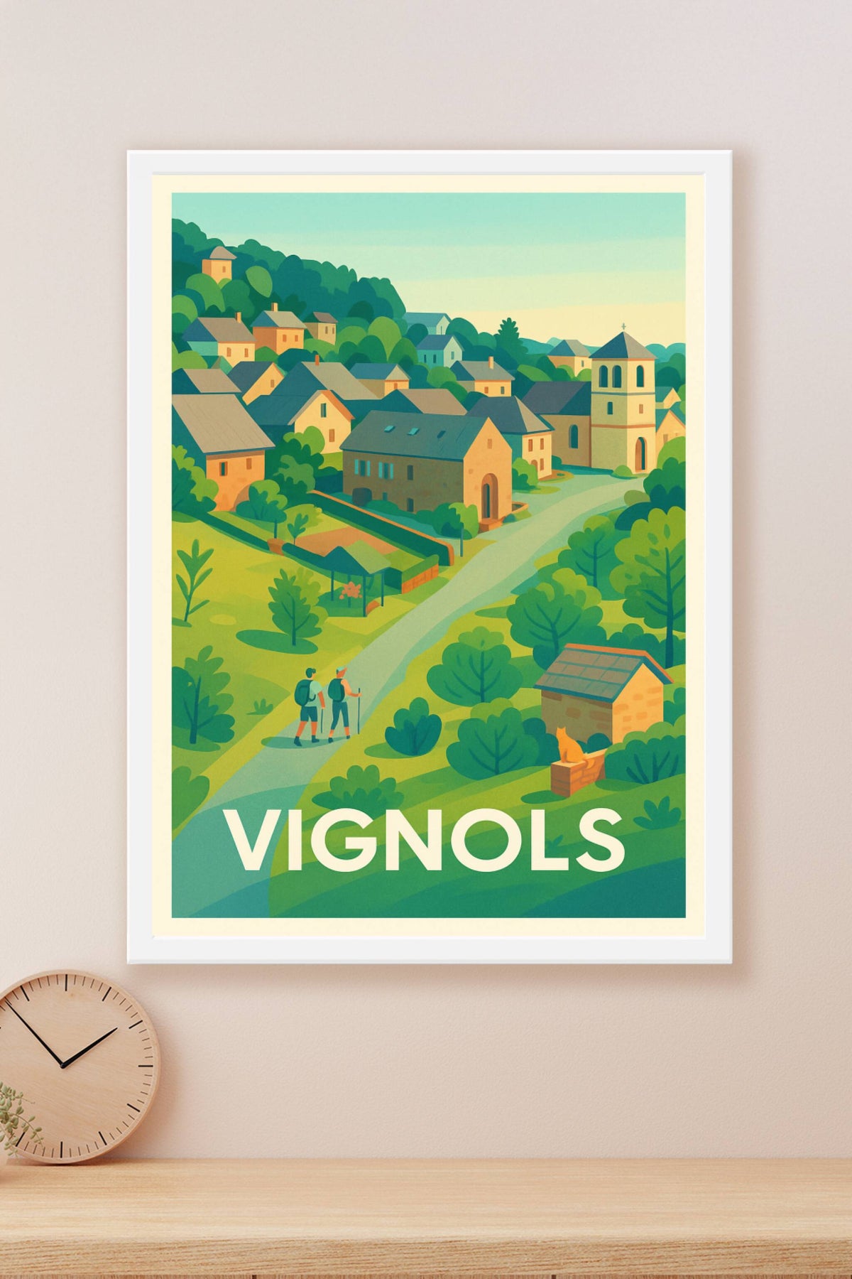 Affiche Vignols — Escapade bucolique au cœur du village · poster d'art de Vignols