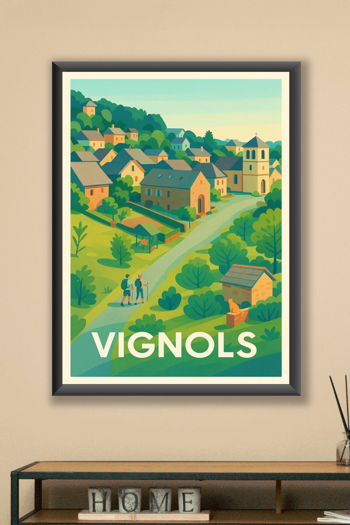 Affiche Vignols — Escapade bucolique au cœur du village · poster d'art de Vignols