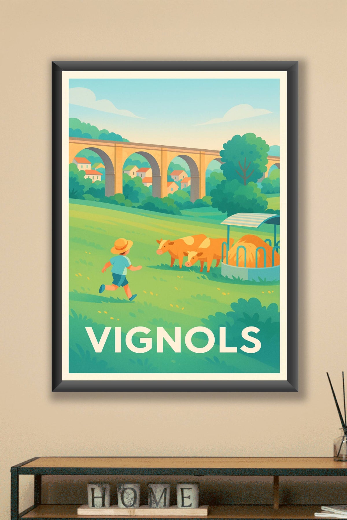 Affiche Vignols — Charme bucolique de la campagne limousine · poster d'art de Vignols