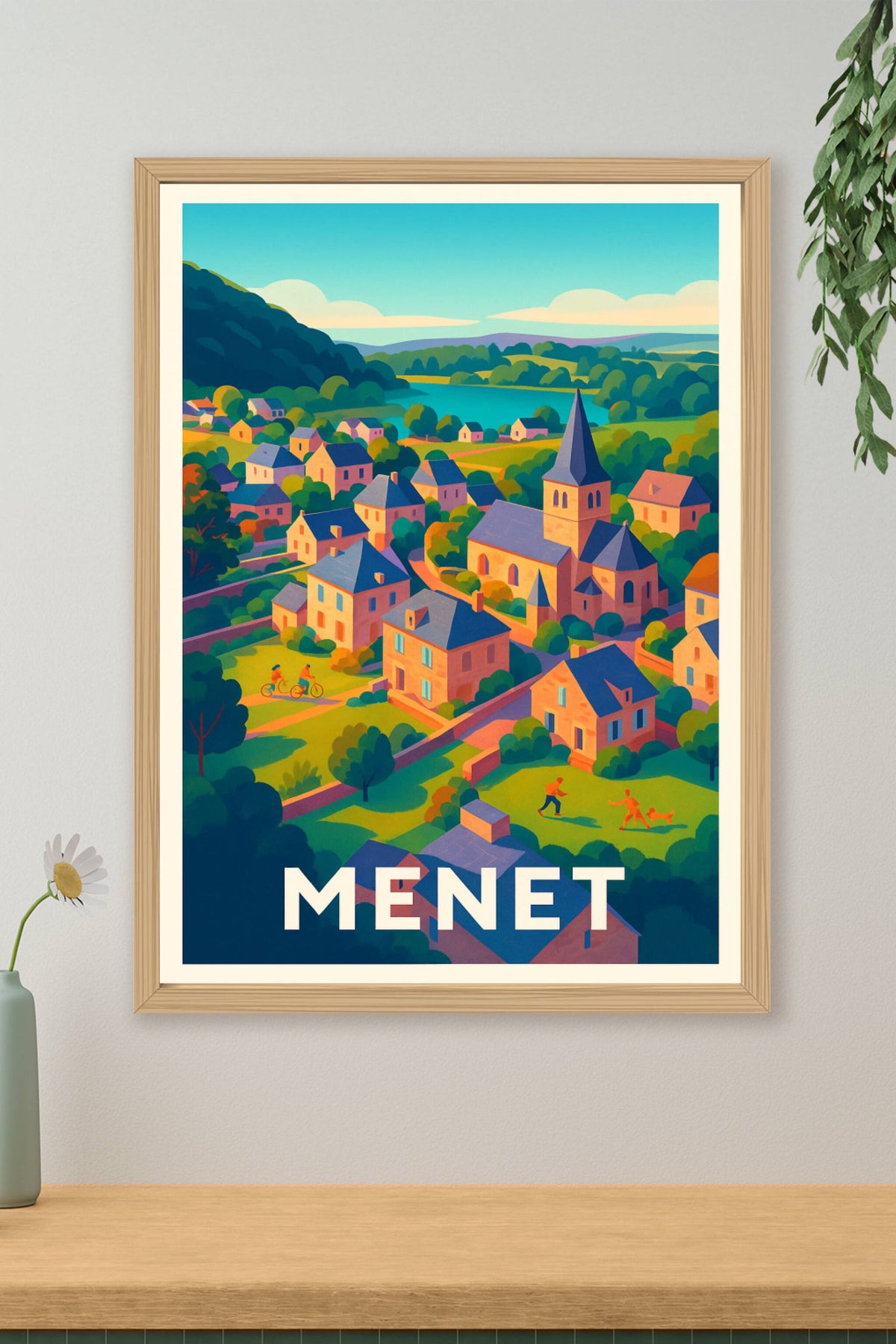 Affiche Menet — Charme paisible du village · poster d'art de Menet