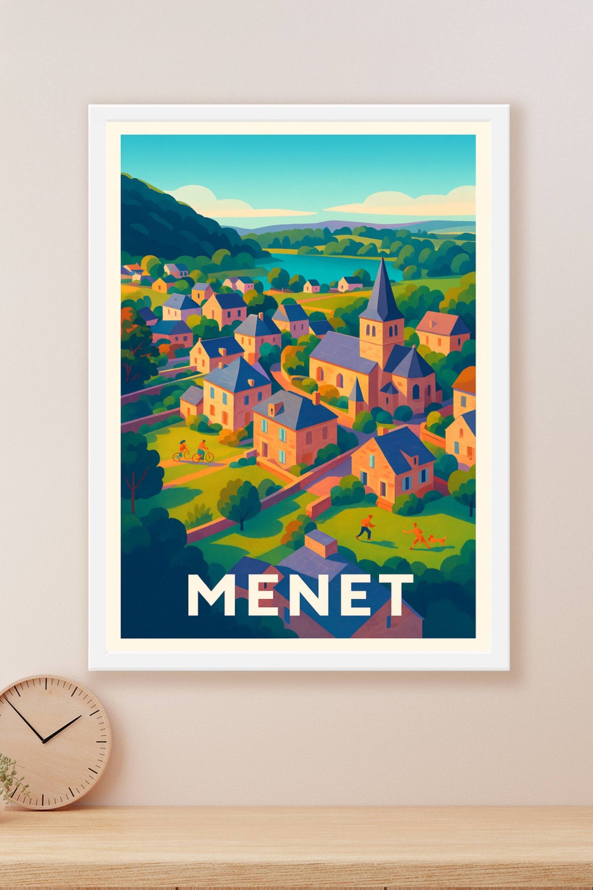 Affiche Menet — Charme paisible du village · poster d'art de Menet