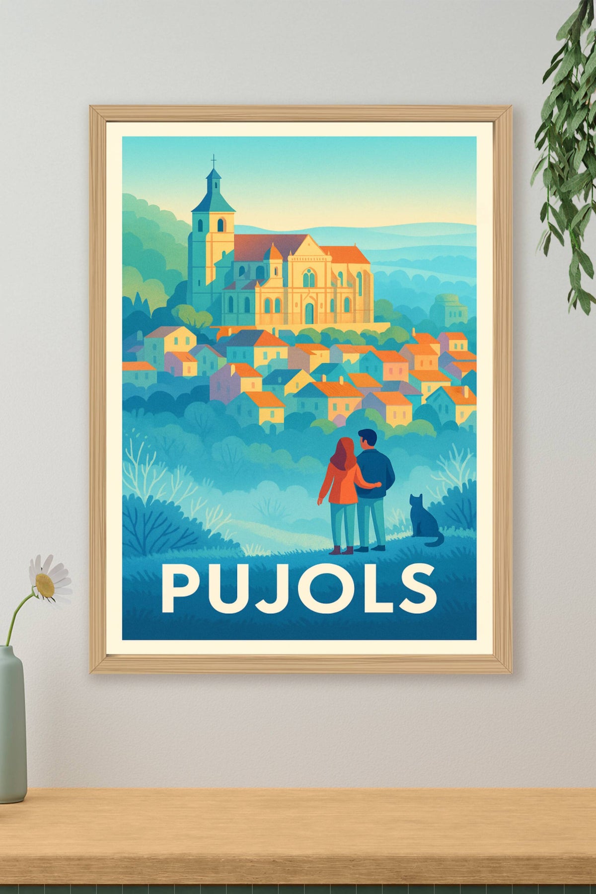 Affiche Pujols — Romance et charme au cœur du village perché · poster d'art de Pujols