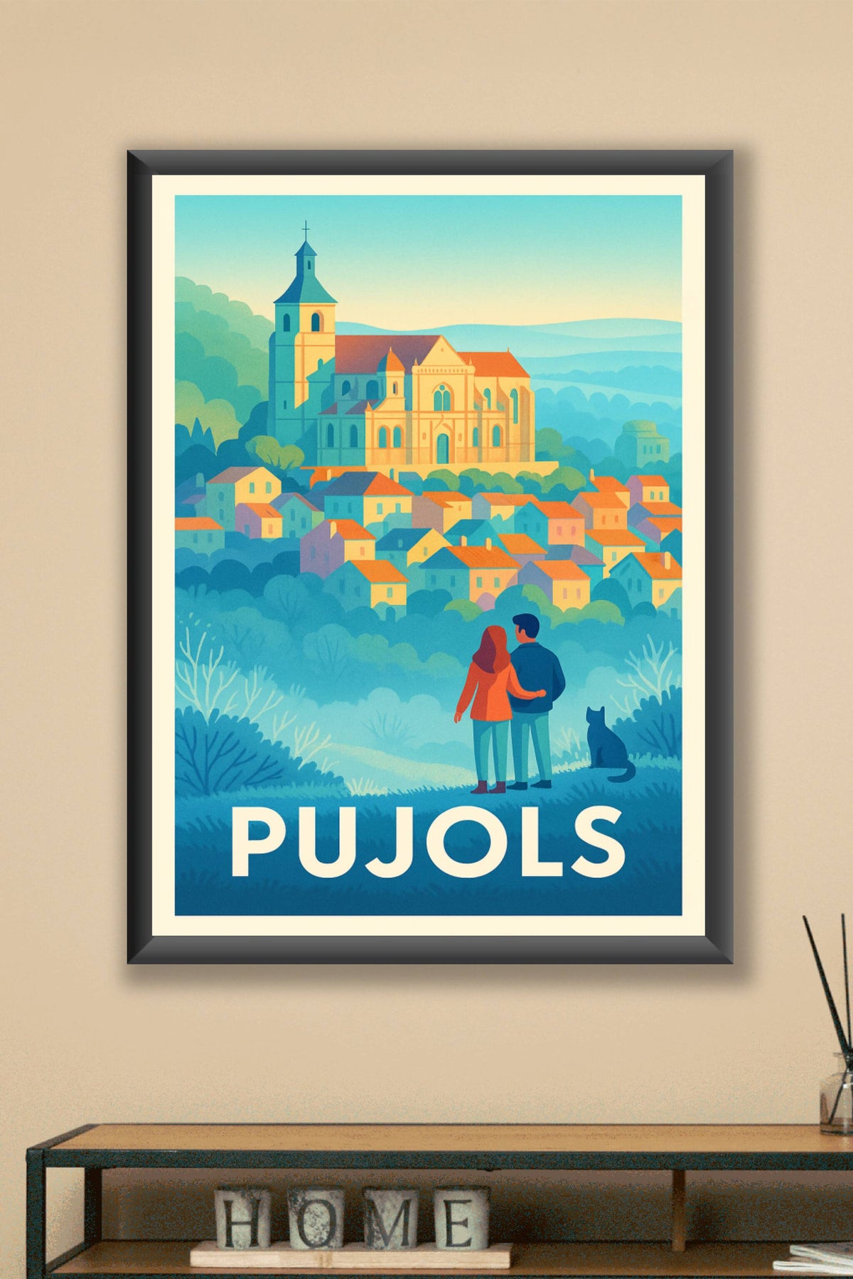 Affiche Pujols — Romance et charme au cœur du village perché · poster d'art de Pujols