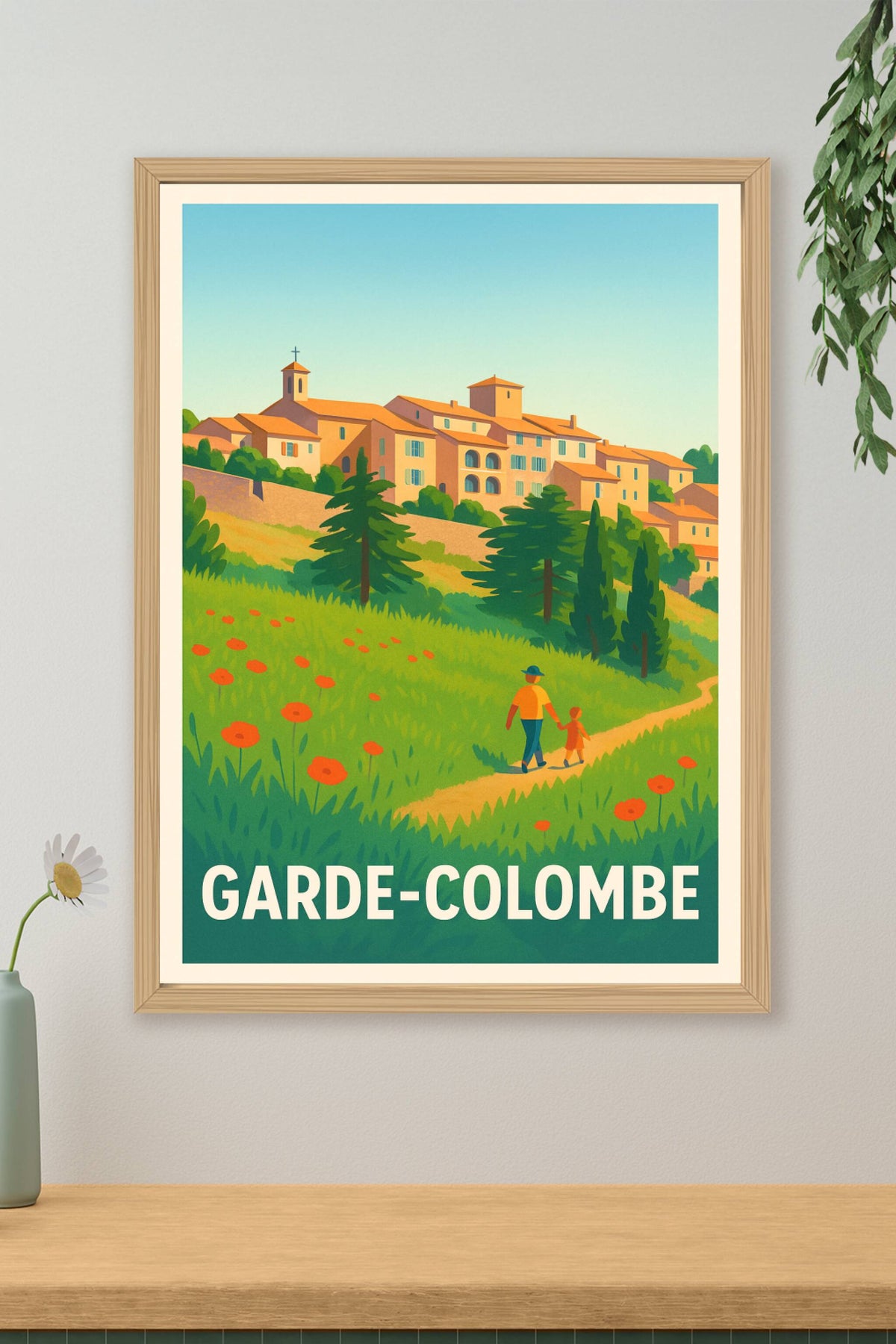 Affiche Garde-Colombe — Promenade bucolique en Provence · poster d'art de Garde-Colombe