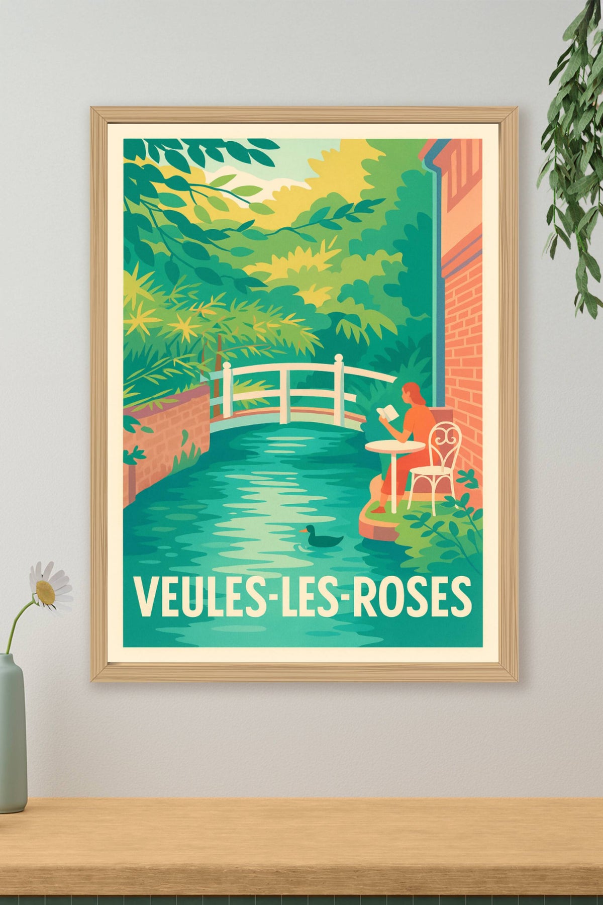 Affiche Veules-les-Roses — Havre de paix et nature apaisante · poster d'art de Veules-les-Roses