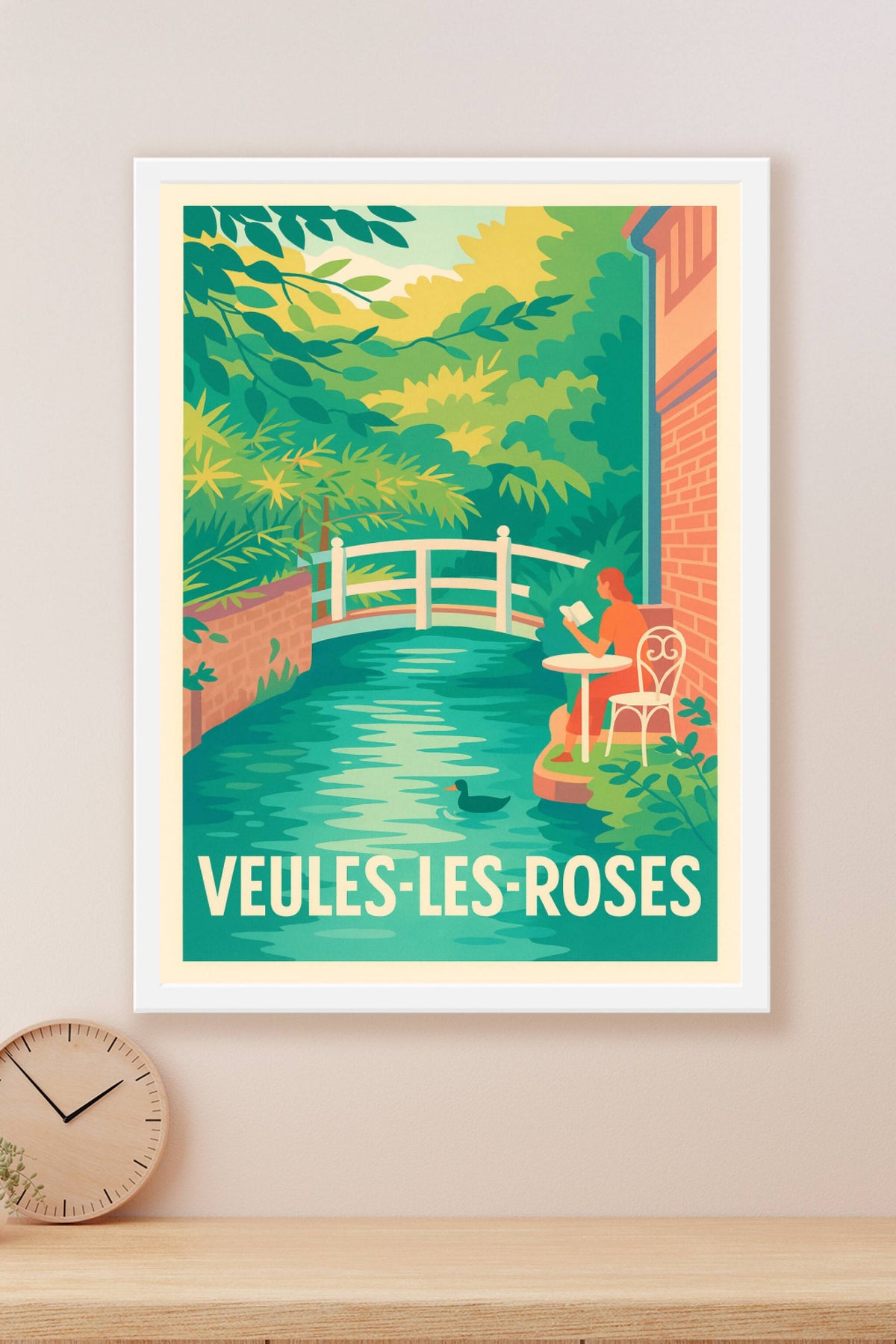 Affiche Veules-les-Roses — Havre de paix et nature apaisante · poster d'art de Veules-les-Roses
