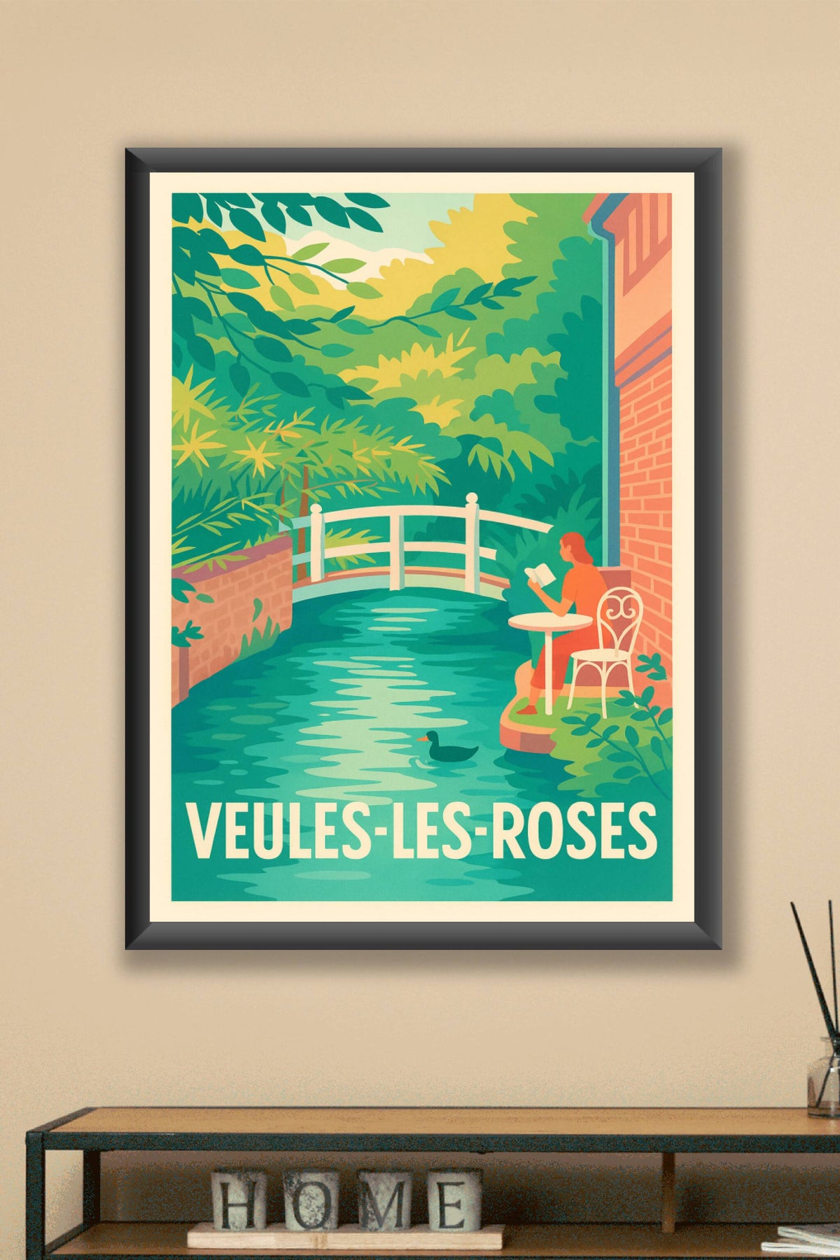 Affiche Veules-les-Roses — Havre de paix et nature apaisante · poster d'art de Veules-les-Roses