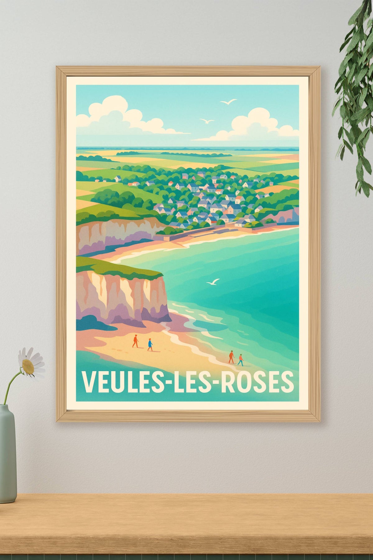 Affiche Veules-les-Roses — La douceur d’un village côtier · poster d'art de Veules-les-Roses