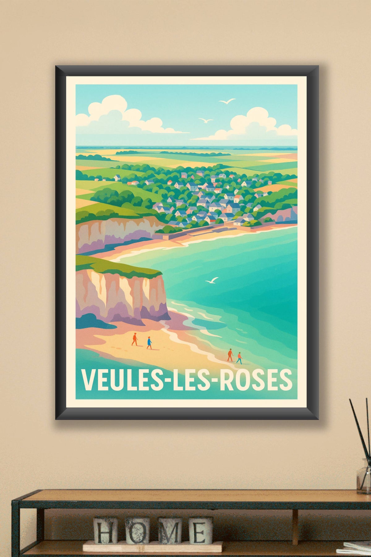 Affiche Veules-les-Roses — La douceur d’un village côtier · poster d'art de Veules-les-Roses