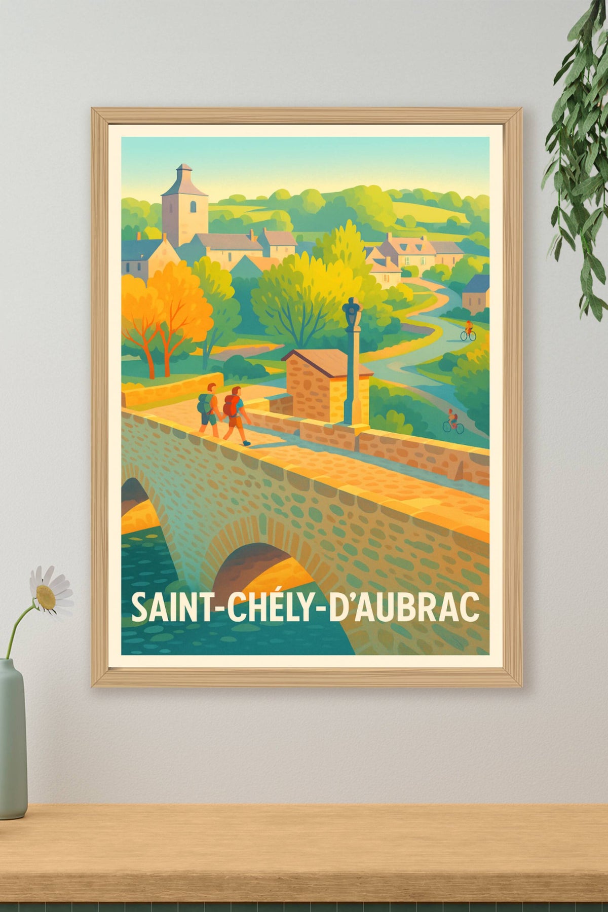 Affiche Saint-Chély-d'Aubrac — L'escapade bucolique entre nature et patrimoine · poster d'art de Saint-Chély-d'Aubrac