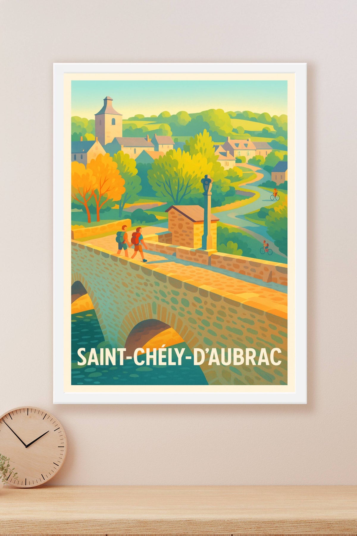 Affiche Saint-Chély-d'Aubrac — L'escapade bucolique entre nature et patrimoine · poster d'art de Saint-Chély-d'Aubrac