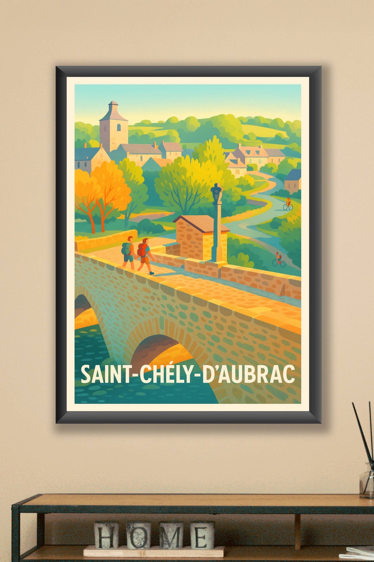 Affiche Saint-Chély-d'Aubrac — L'escapade bucolique entre nature et patrimoine · poster d'art de Saint-Chély-d'Aubrac