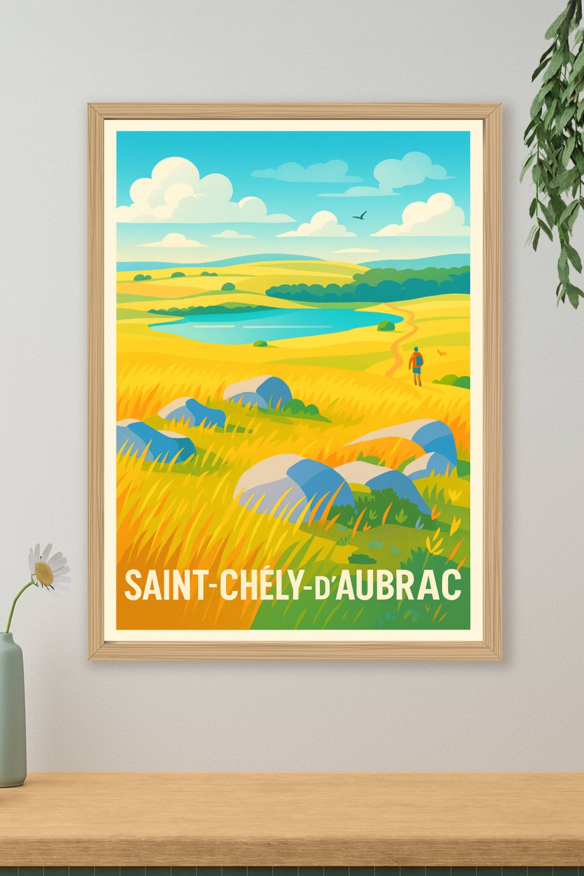 Affiche Saint-Chély-d'Aubrac — Voyage bucolique en pleine nature · poster d'art de Saint-Chély-d'Aubrac