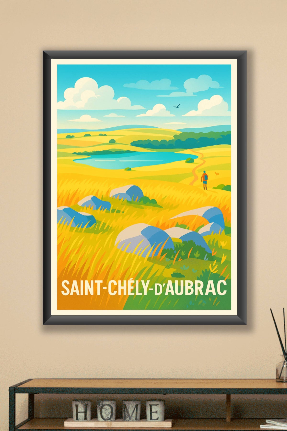 Affiche Saint-Chély-d'Aubrac — Voyage bucolique en pleine nature · poster d'art de Saint-Chély-d'Aubrac