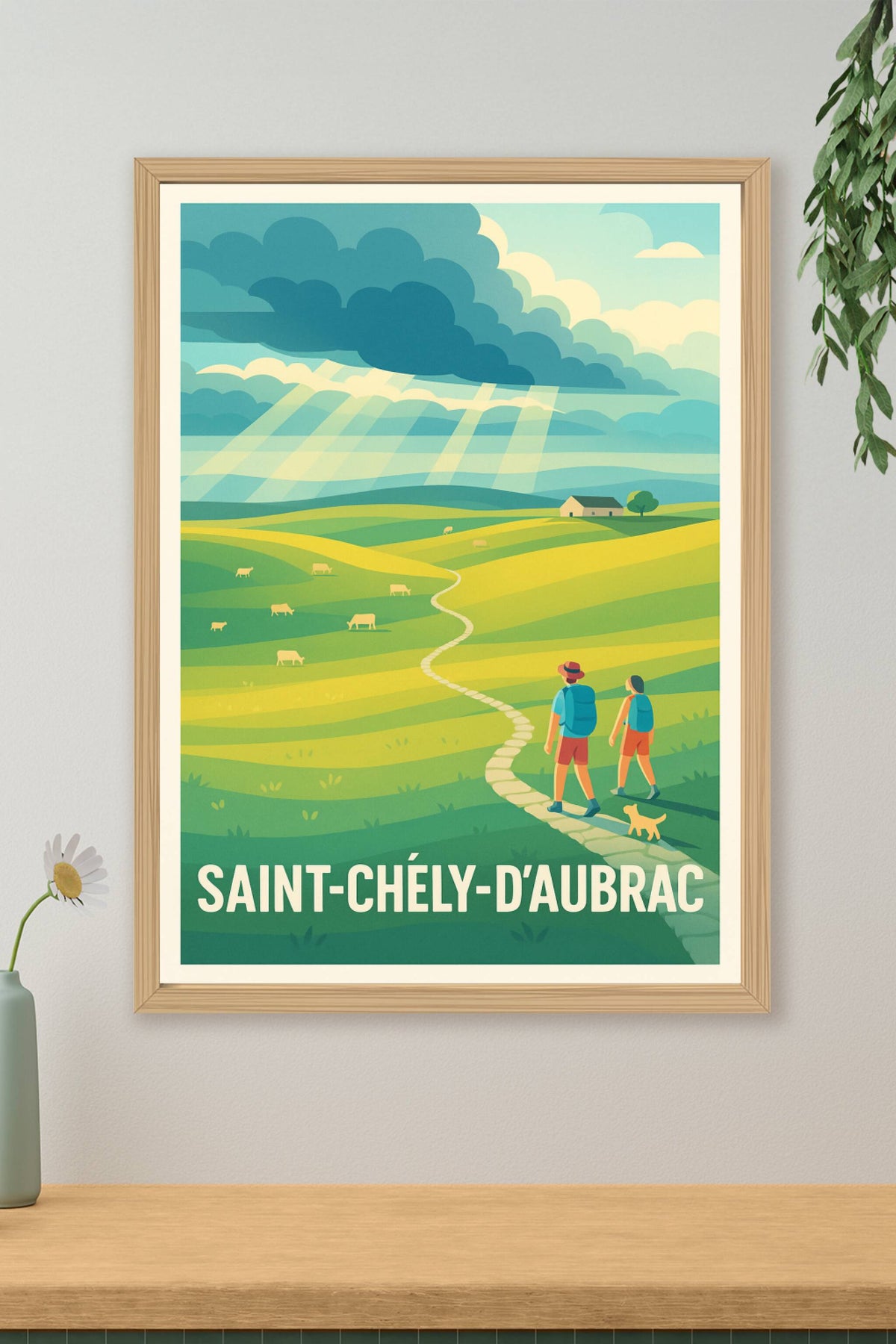 Affiche Saint-Chély-d'Aubrac — Balade bucolique au cœur de la nature · poster d'art de Saint-Chély-d'Aubrac