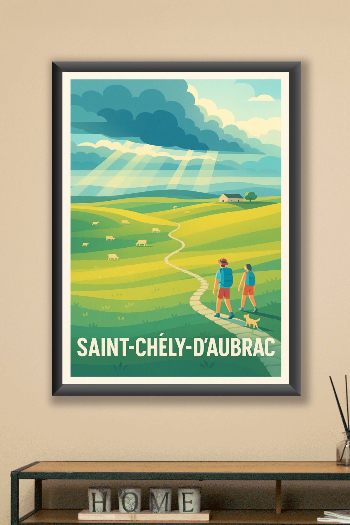 Affiche Saint-Chély-d'Aubrac — Balade bucolique au cœur de la nature · poster d'art de Saint-Chély-d'Aubrac