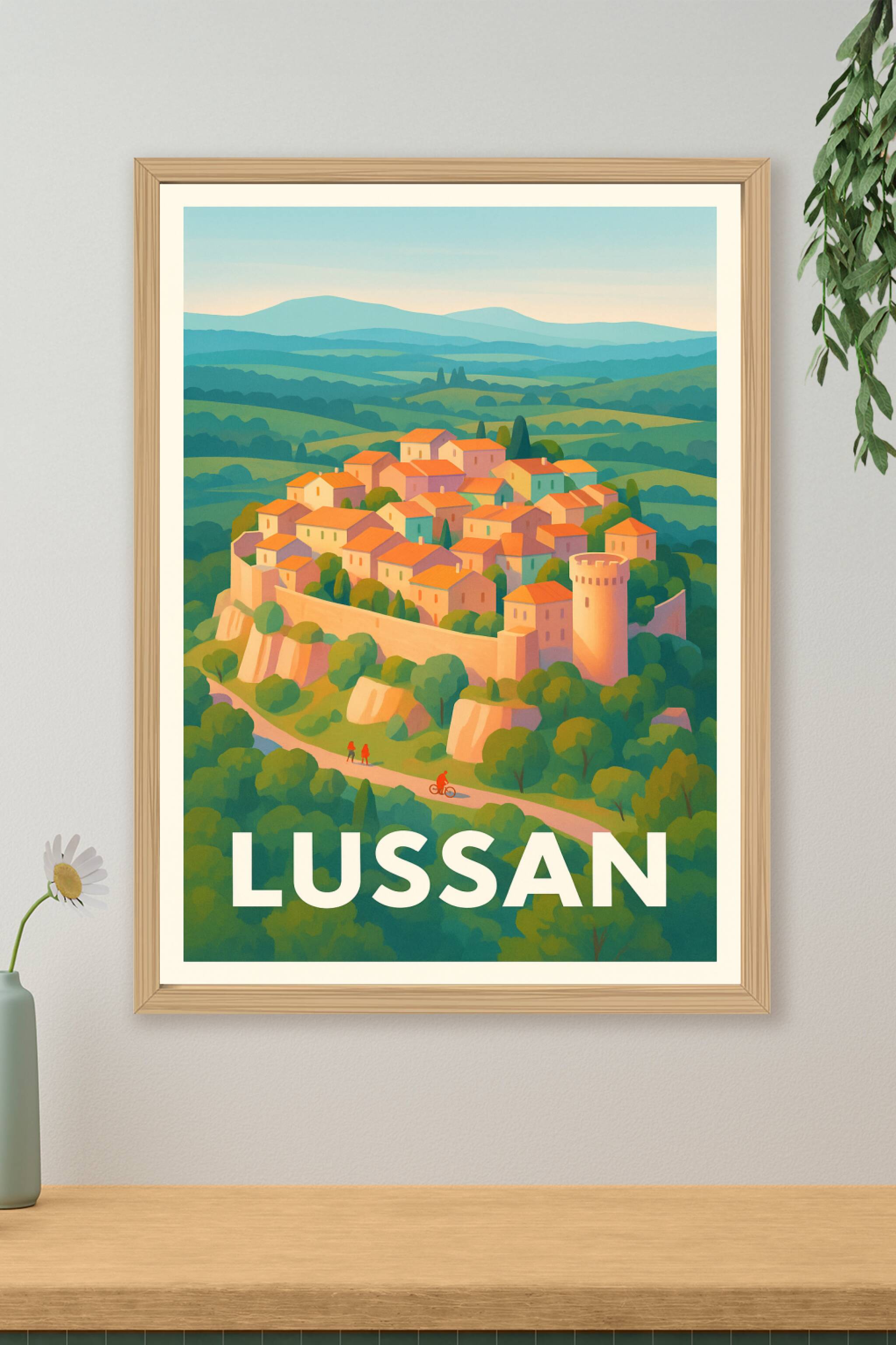 Affiche de Lussan - Charme médiéval et paysages paisibles