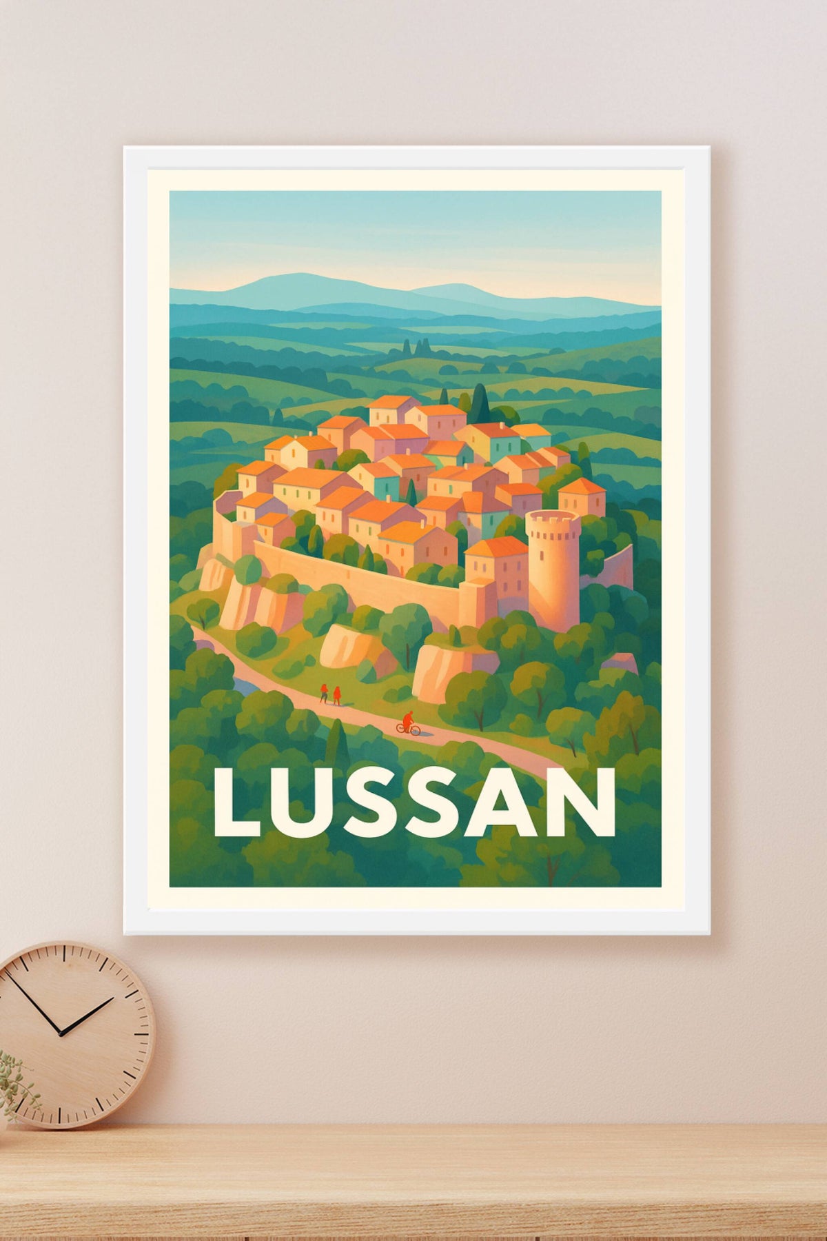 Affiche Lussan — Charme médiéval et paysages paisibles · poster d'art de Lussan