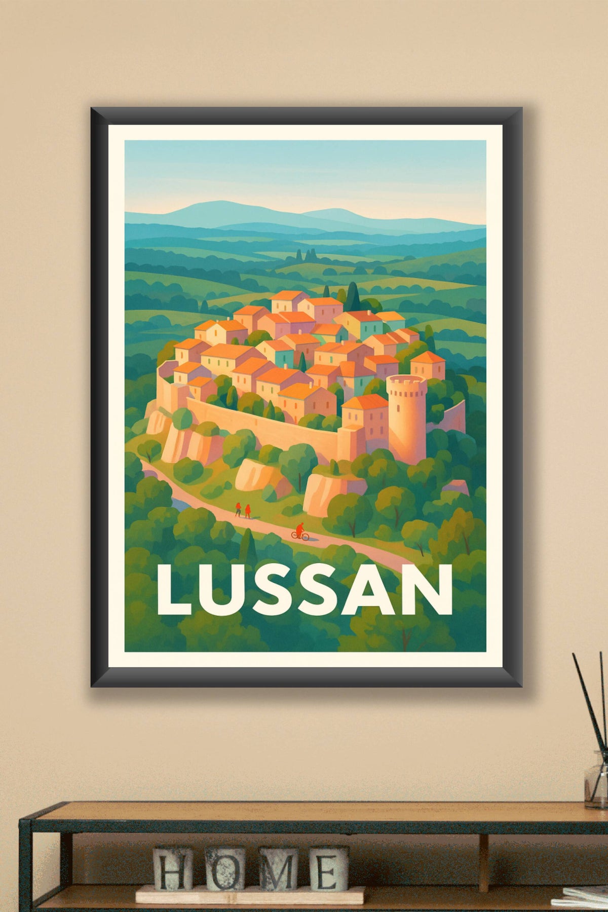 Affiche Lussan — Charme médiéval et paysages paisibles · poster d'art de Lussan