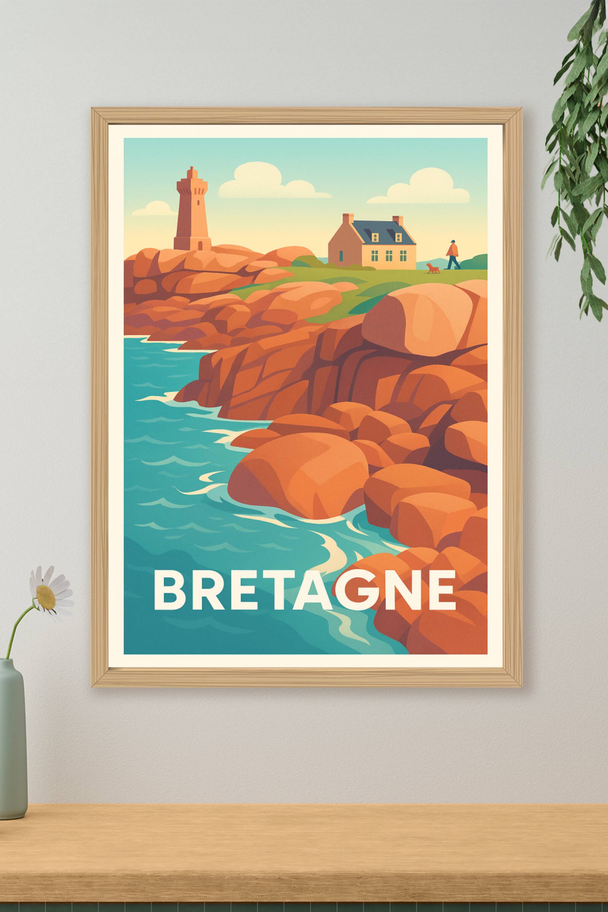 Affiche de Bretagne - L'appel sauvage des côtes bretonnes