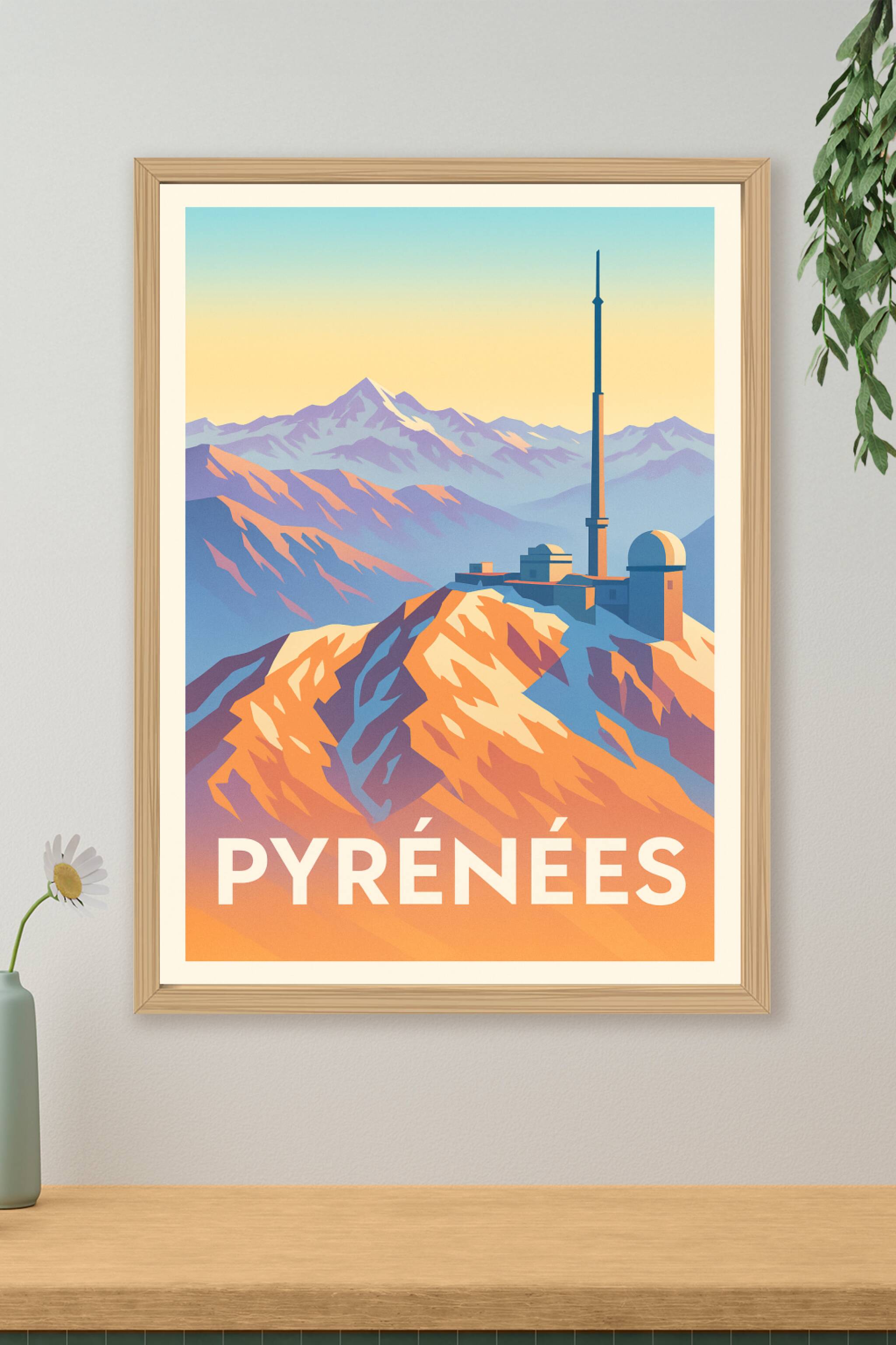 Affiche de Pyrénées - L'émerveillement des montagnes ensoleillées