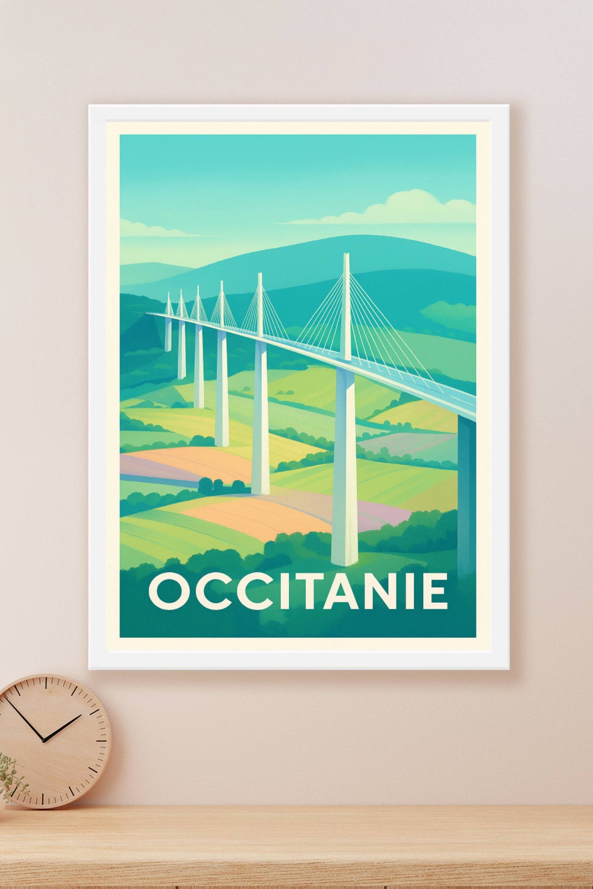 Affiche Occitanie — Le Pont iconique en majesté · poster d'art de Occitanie