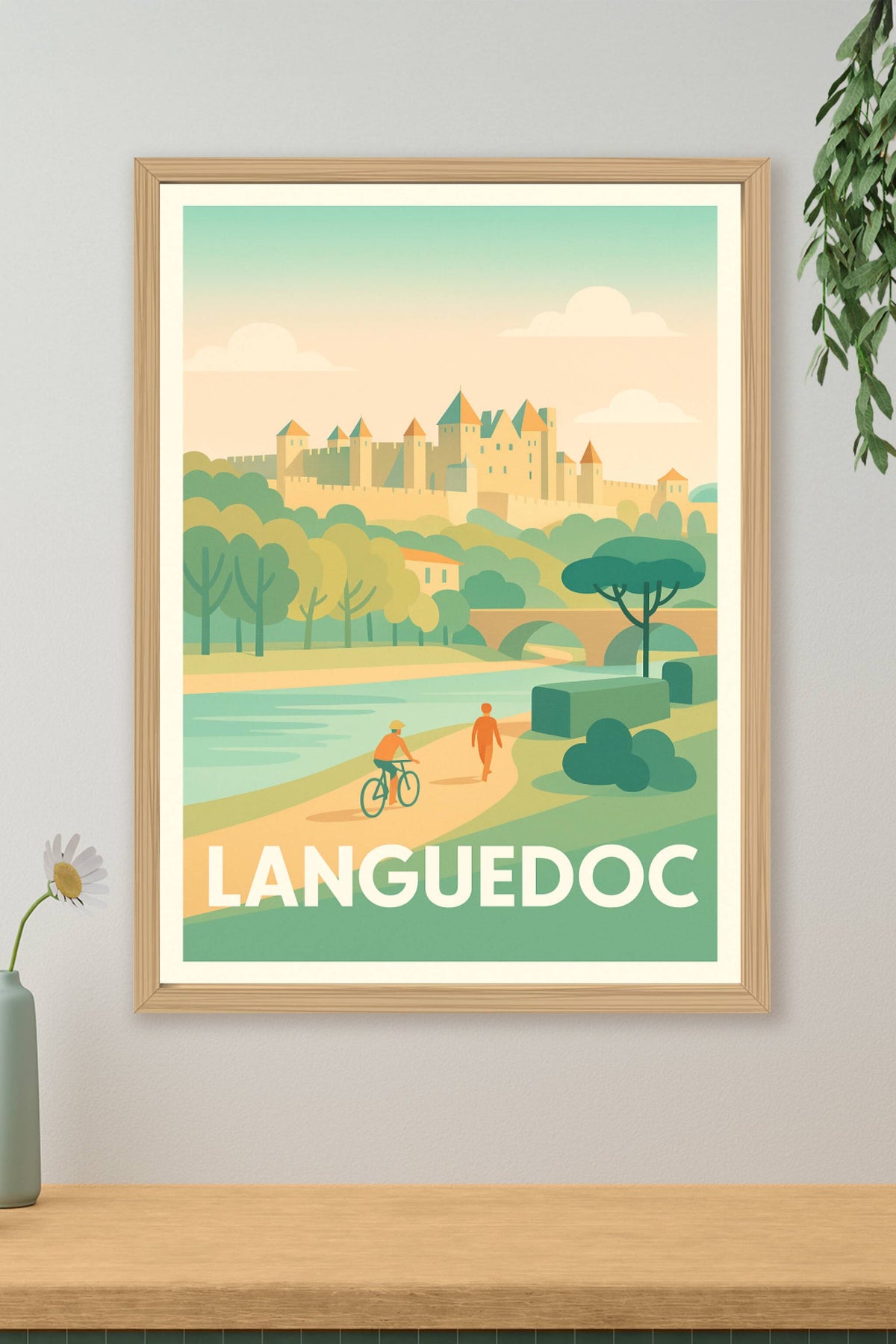 Affiche Languedoc — Évasion et patrimoine médiéval · poster d'art de Languedoc