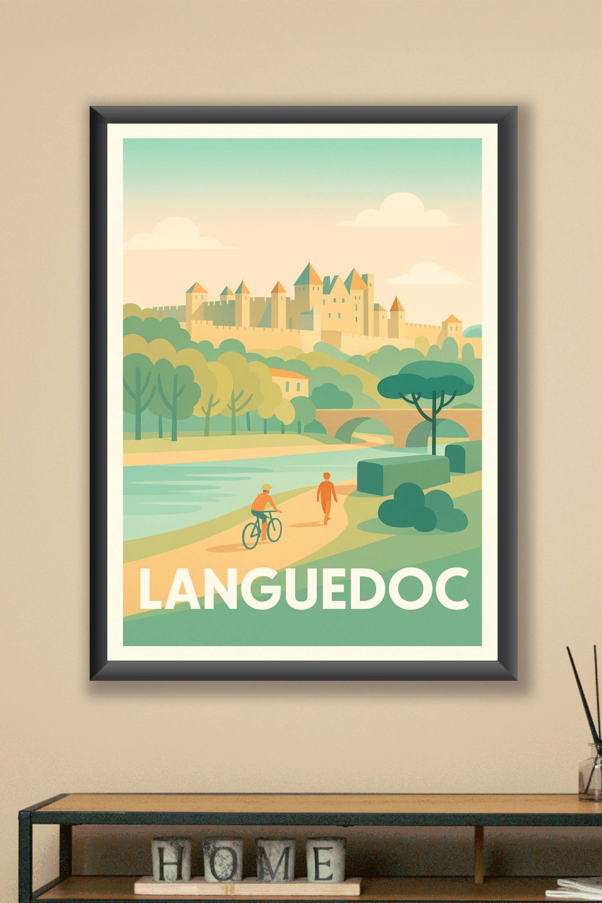 Affiche Languedoc — Évasion et patrimoine médiéval · poster d'art de Languedoc