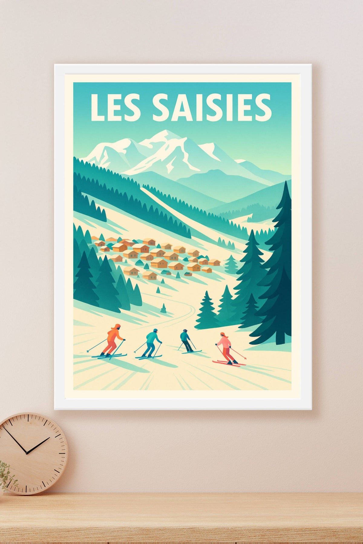 Affiche Les Saisies — Évasion hivernale au cœur des Alpes · poster d'art de Les Saisies