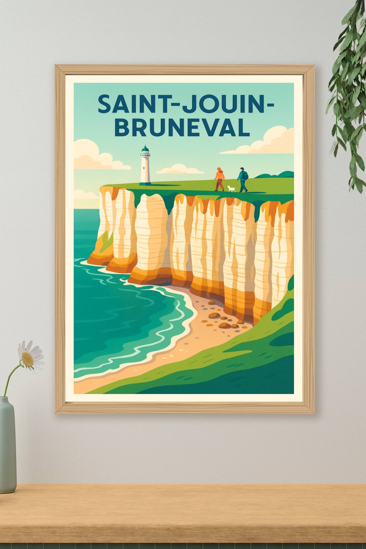 Affiche Saint-Jouin-Bruneval — Splendeur des falaises normandes · poster d'art de Saint-Jouin-Bruneval