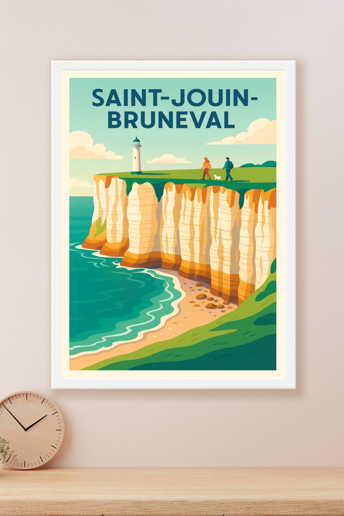 Affiche Saint-Jouin-Bruneval — Splendeur des falaises normandes · poster d'art de Saint-Jouin-Bruneval