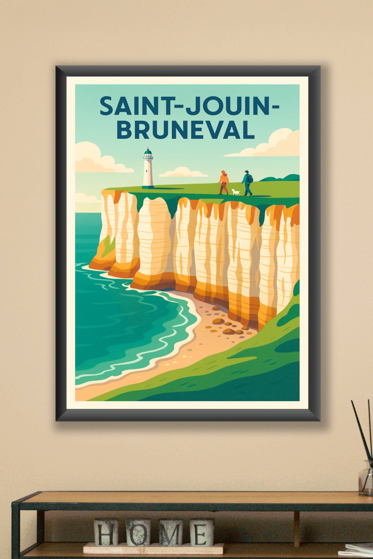 Affiche Saint-Jouin-Bruneval — Splendeur des falaises normandes · poster d'art de Saint-Jouin-Bruneval