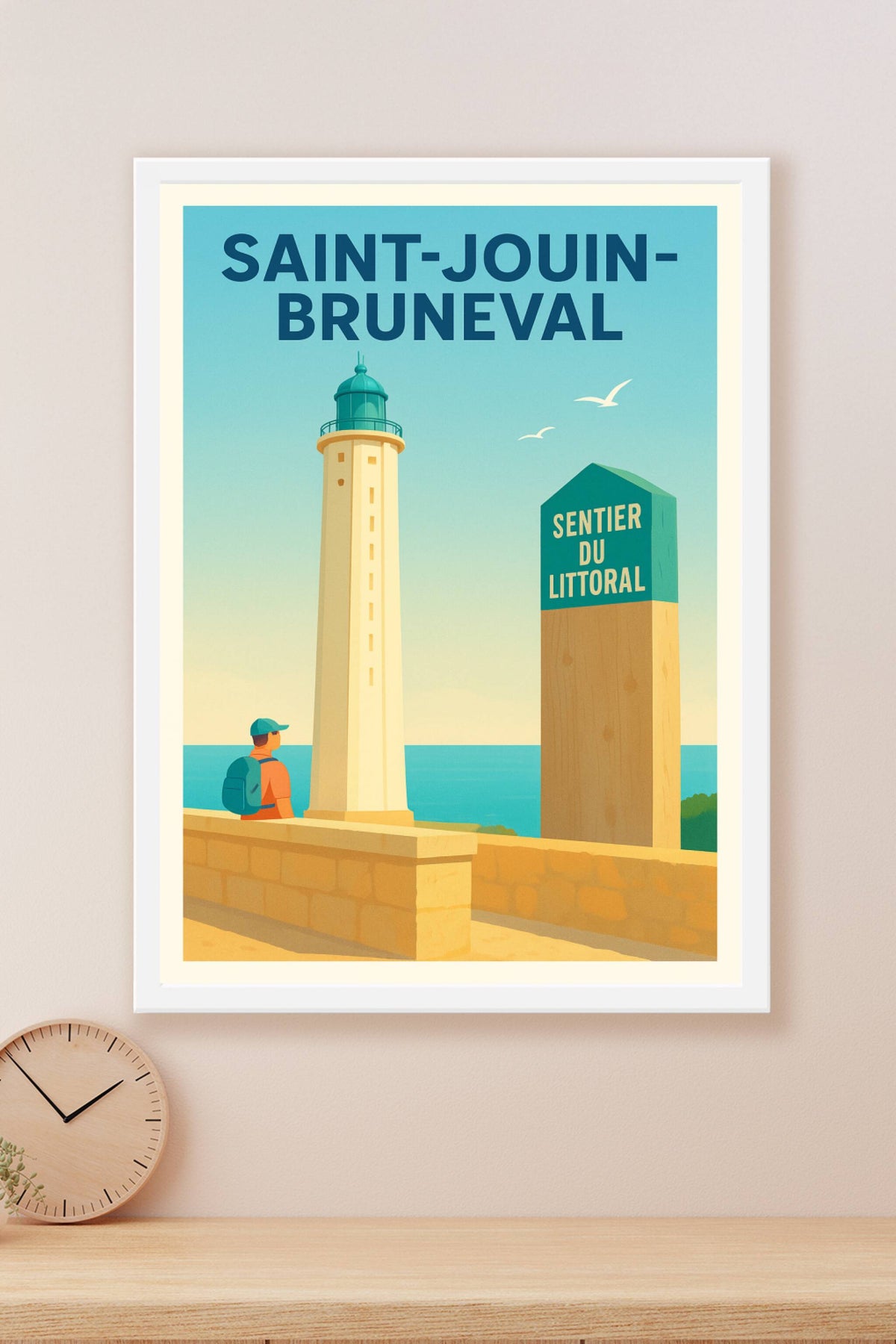 Affiche Saint-Jouin-Bruneval — Évasion au bord du Sentier du Littoral · poster d'art de Saint-Jouin-Bruneval