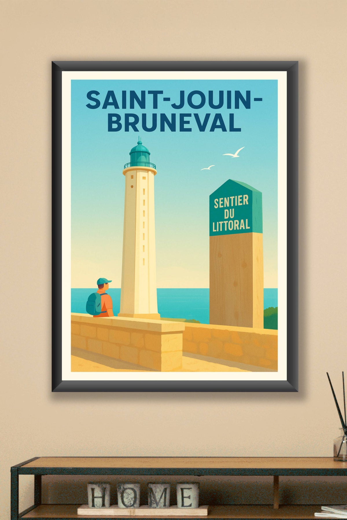 Affiche Saint-Jouin-Bruneval — Évasion au bord du Sentier du Littoral · poster d'art de Saint-Jouin-Bruneval