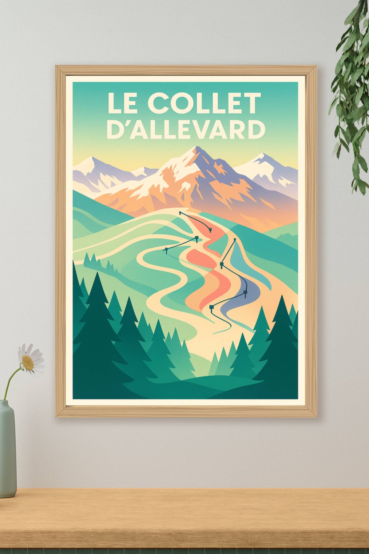 Affiche Le Collet d'Allevard — Évasion montagne et ski · poster d'art de Le Collet d'Allevard