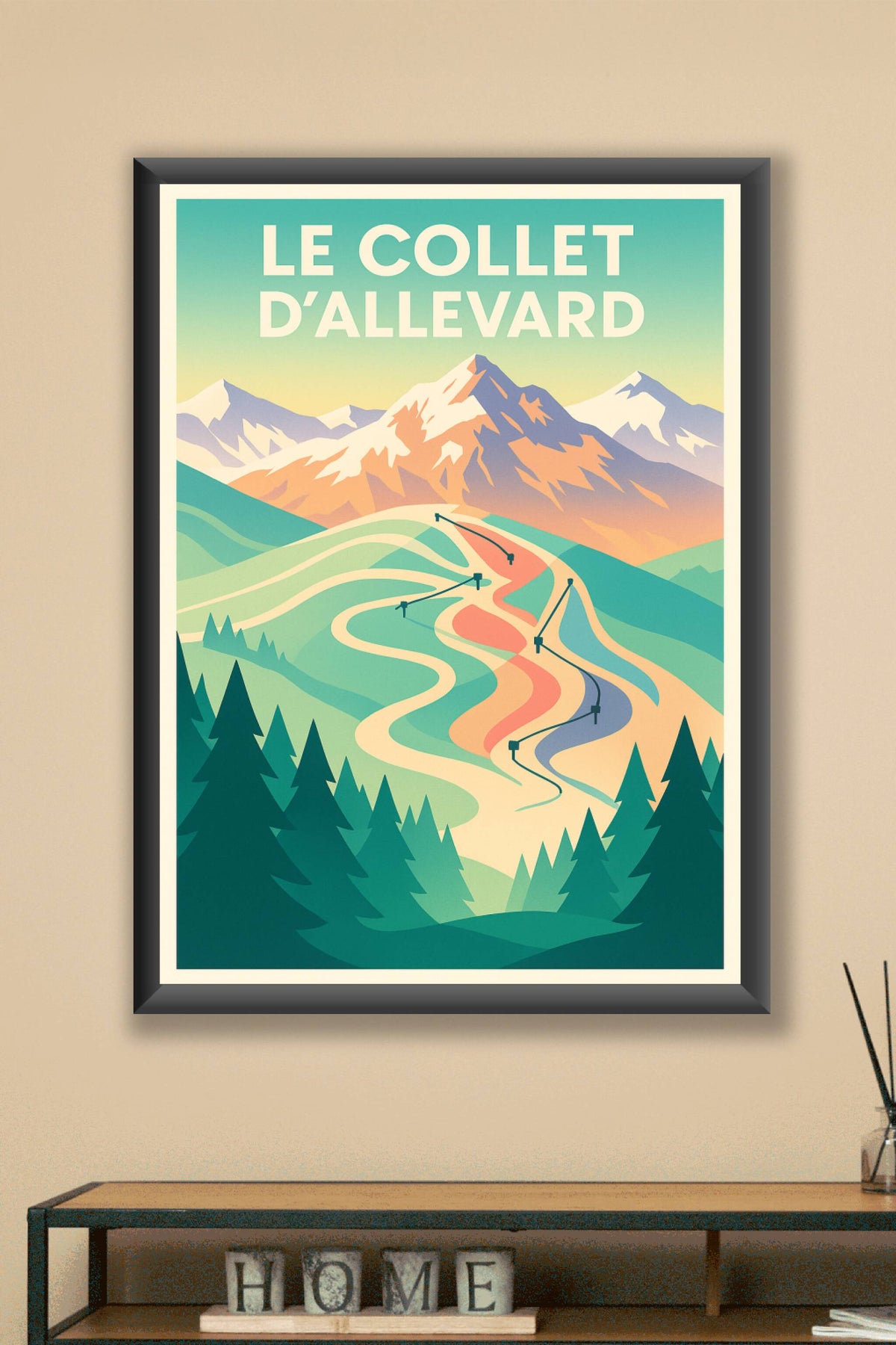 Affiche Le Collet d'Allevard — Évasion montagne et ski · poster d'art de Le Collet d'Allevard