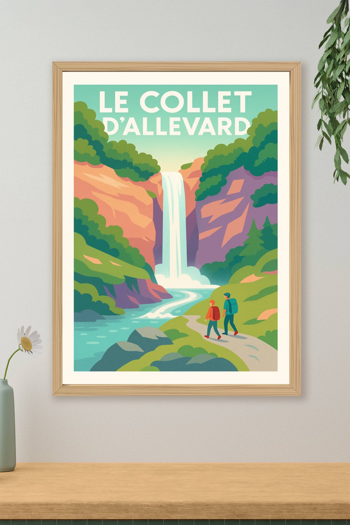 Affiche Le Collet d'Allevard — Évasion nature et cascade majestueuse · poster d'art de Le Collet d'Allevard