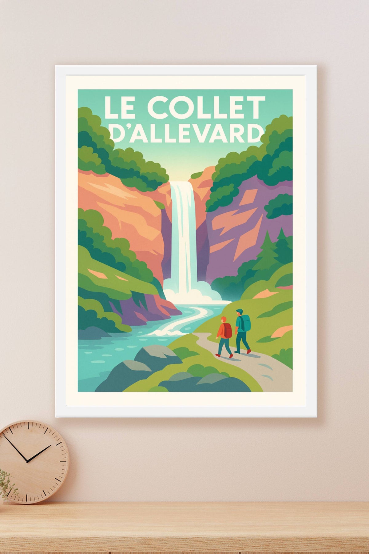 Affiche Le Collet d'Allevard — Évasion nature et cascade majestueuse · poster d'art de Le Collet d'Allevard