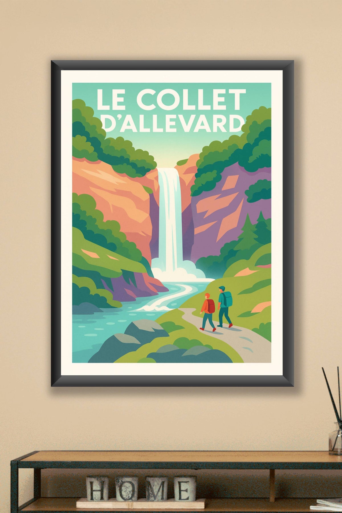 Affiche Le Collet d'Allevard — Évasion nature et cascade majestueuse · poster d'art de Le Collet d'Allevard