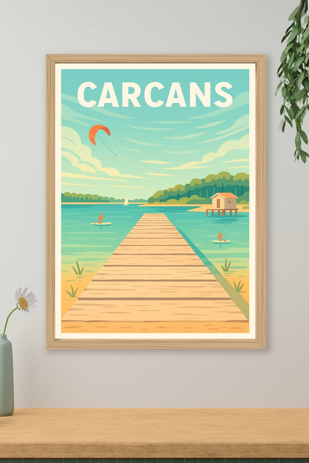Affiche Carcans — Évasion et sérénité au bord de l'eau · poster d'art de Carcans